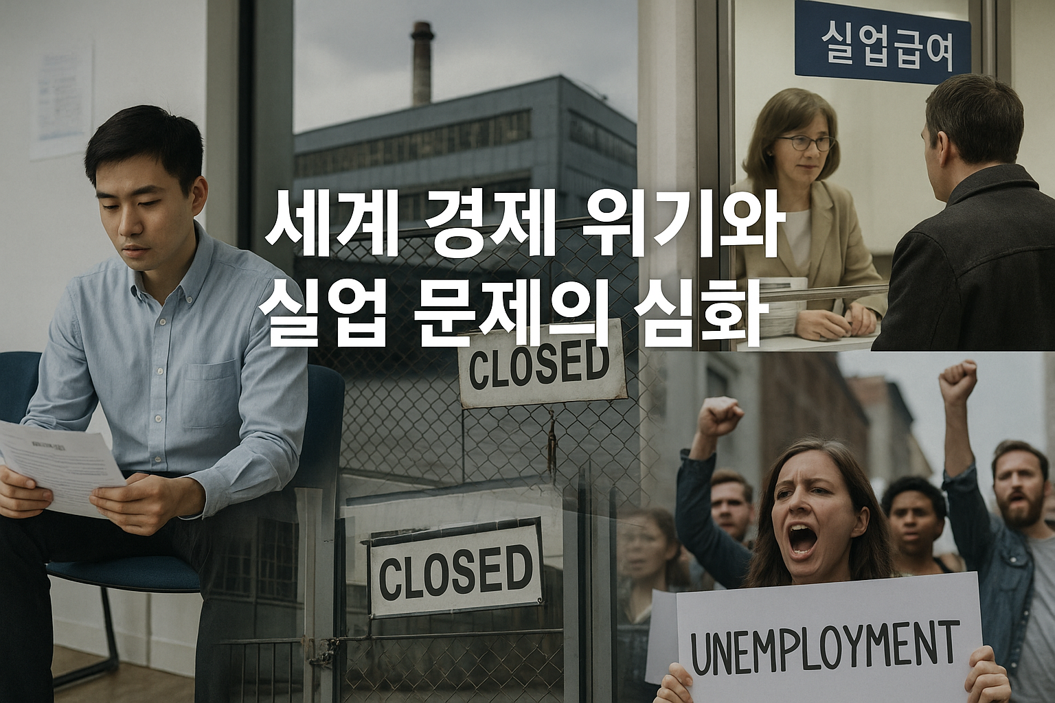 세계 경제 위기와 실업 문제의 심화 관련 사진