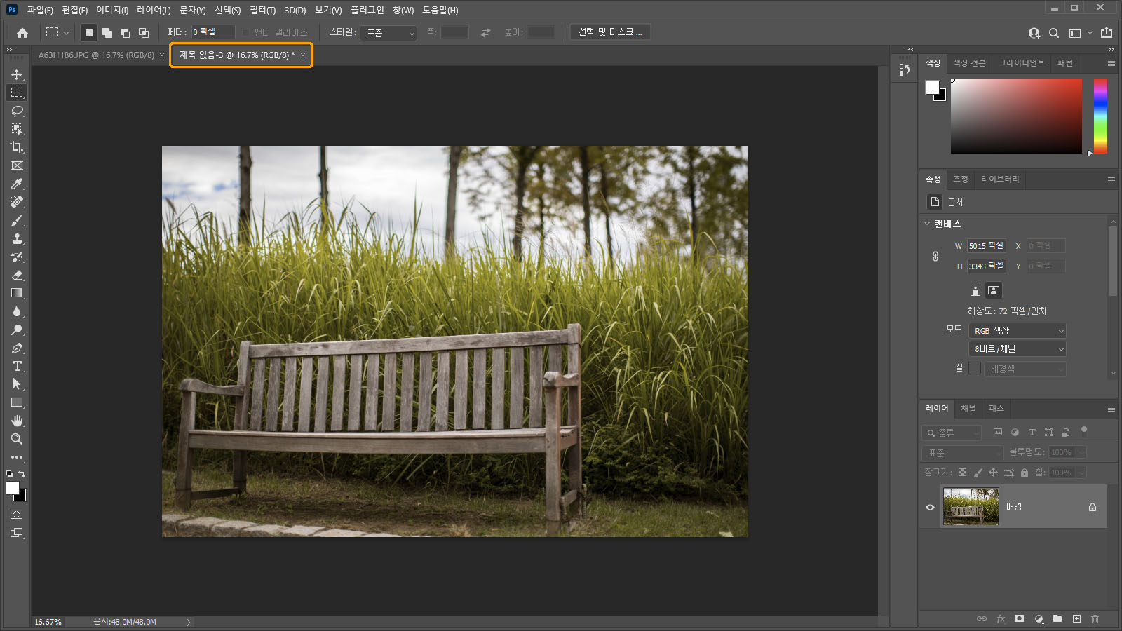 레이어를 복제한 모습