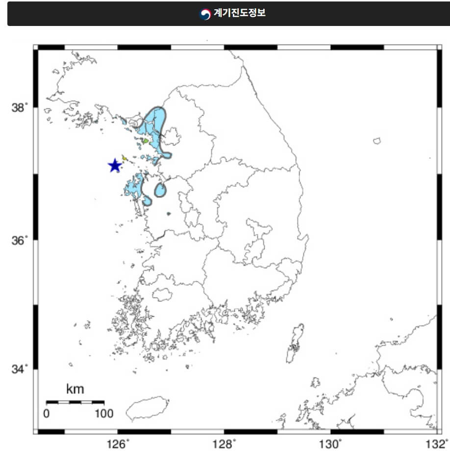 태안 지진 위치 지도