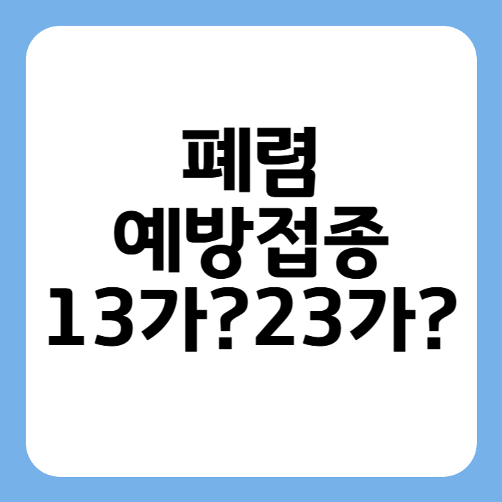 썸네일 폐렴예방접종 13가 23가