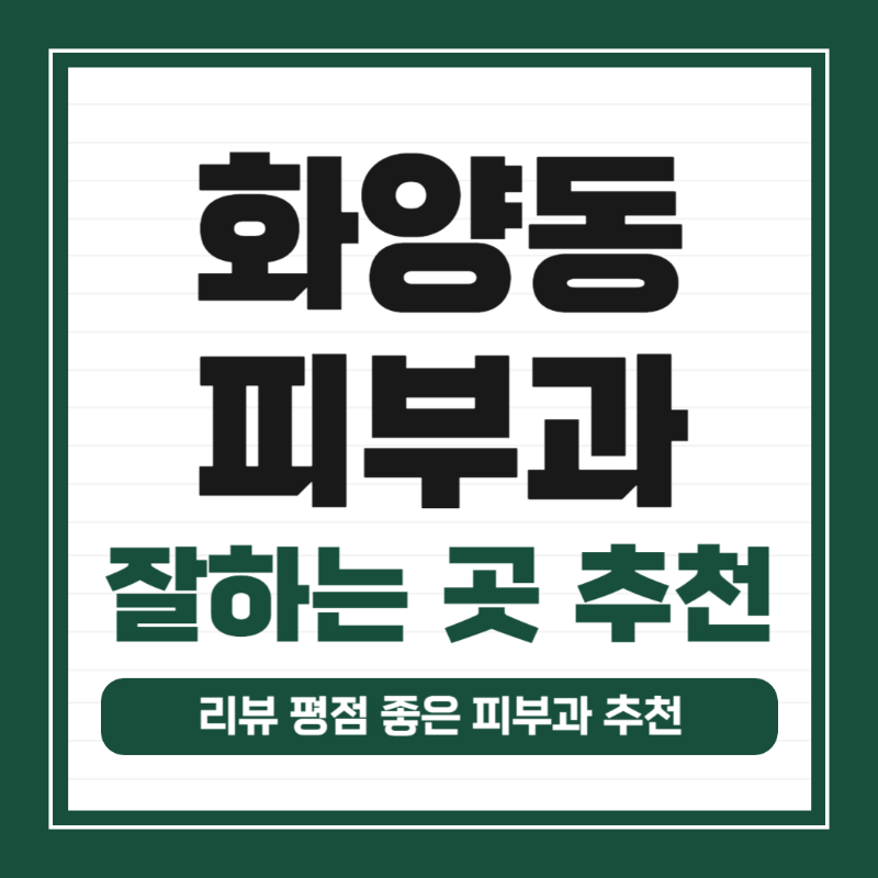 광진구 화양동 피부과 전문의 병원 가격 모공 레이저 잘하는곳 TOP 5