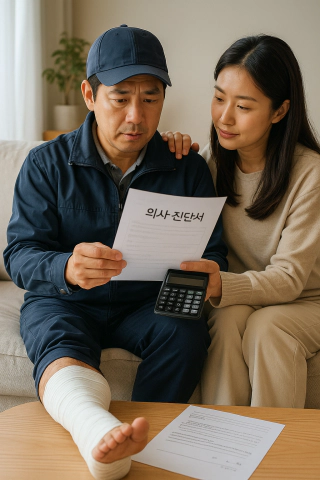 의사 진단서를 받은 한국 근로자
