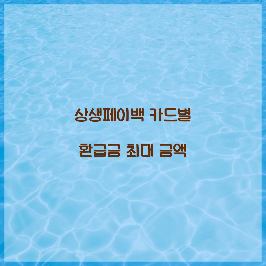상생페이백 카드별 환급금 최대 금액