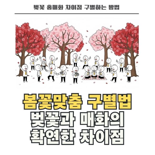 벚꽃과 홍매화 개화 시기 및 외형 특징 비교
