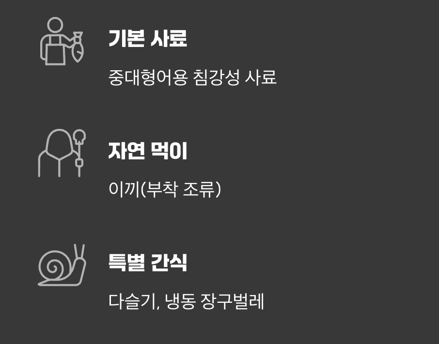 무엇을 먹고 살까요? (먹이 가이드)