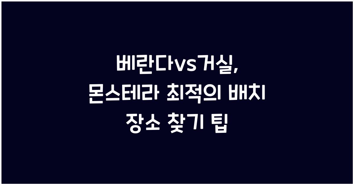 베란다vs거실, 몬스테라 최적의 배치 장소 찾기
