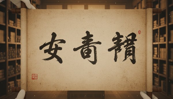 안동 권씨 한자 성씨가 적힌 서예 족자와 고전적인 서재 배경