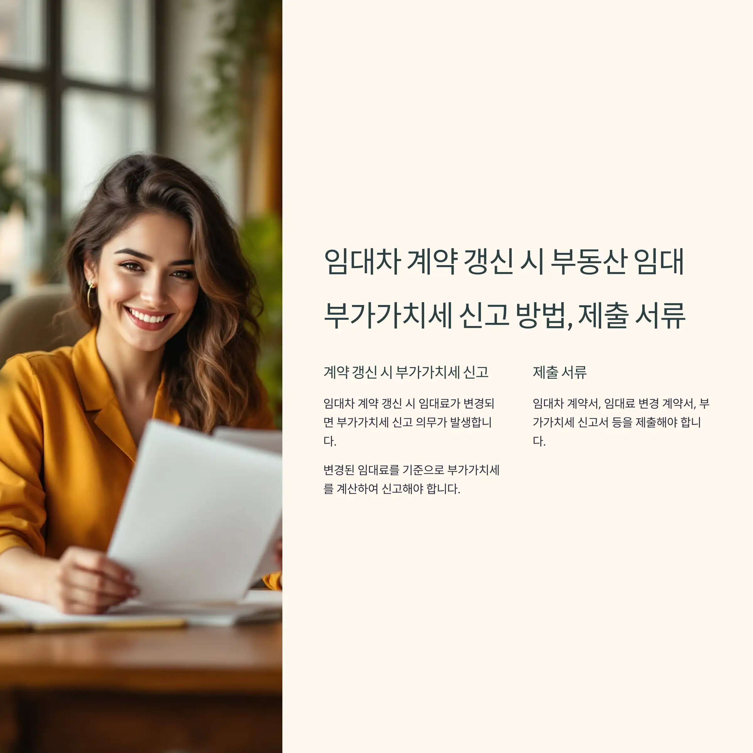 임대차 계약 갱신 시 부동산 임대 부가가치세 신고 서식