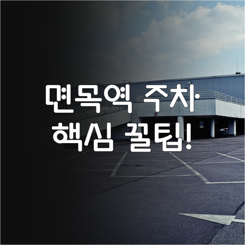 면목역 인근 민영 주차장 및 주차 앱..