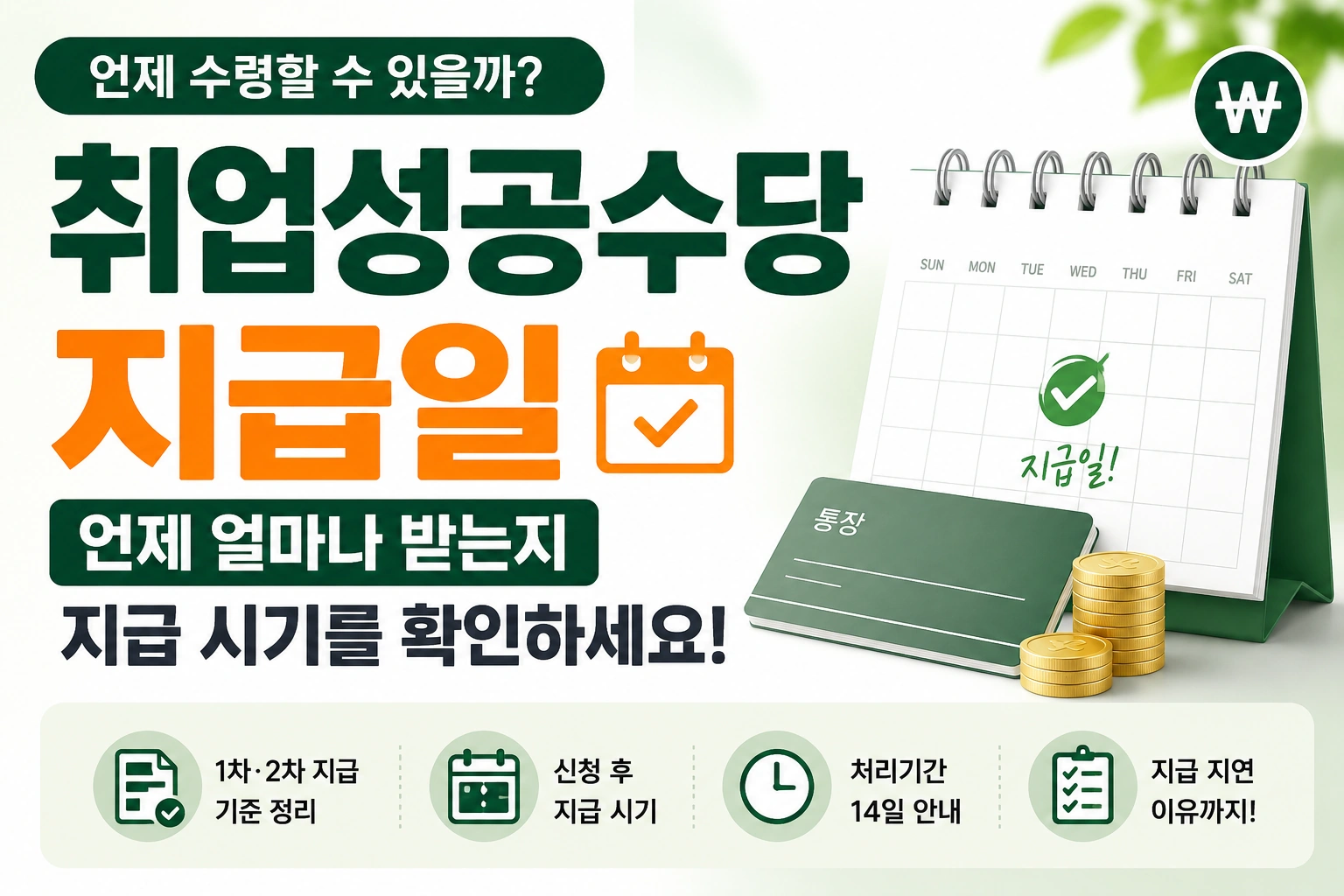 취업성공수당 지급일 언제 얼마나 받는지 지급 시기를 확인하세요