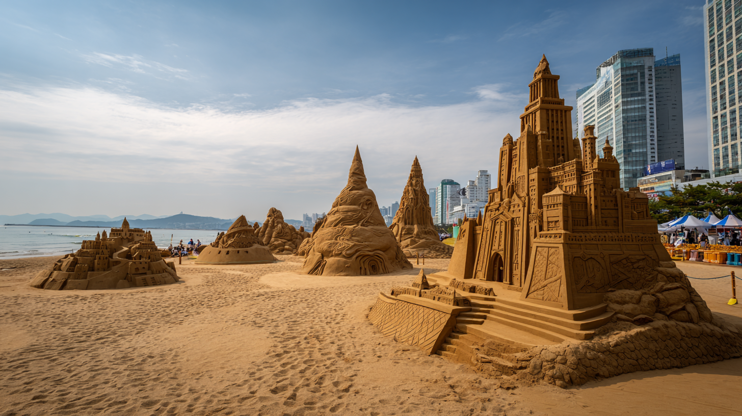부산 시간여행을 담은 해운대 모래조각 [haeundae-sand-sculpture-busan-time-travel]
