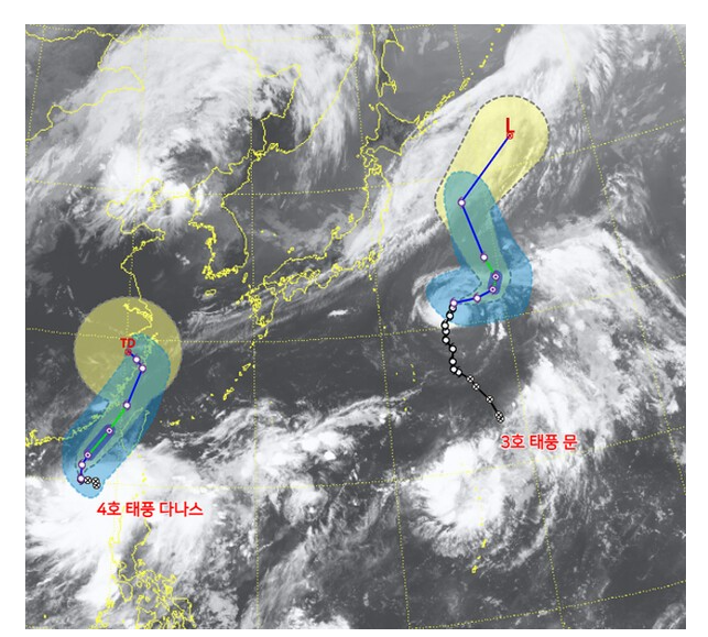 4호 태풍 다나스 실시간 경로 폭염키우는 이유