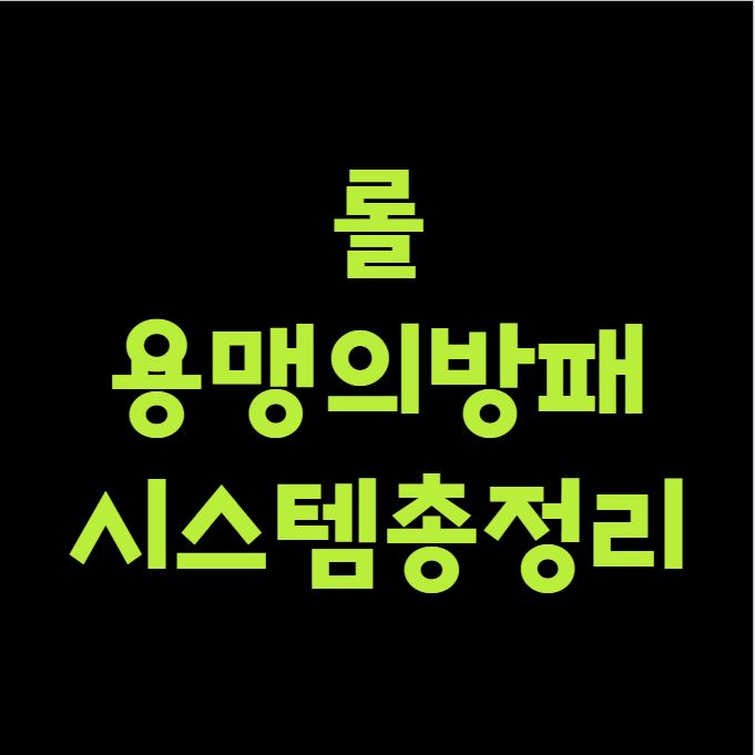 롤 용맹의 방패 시스템 총정리