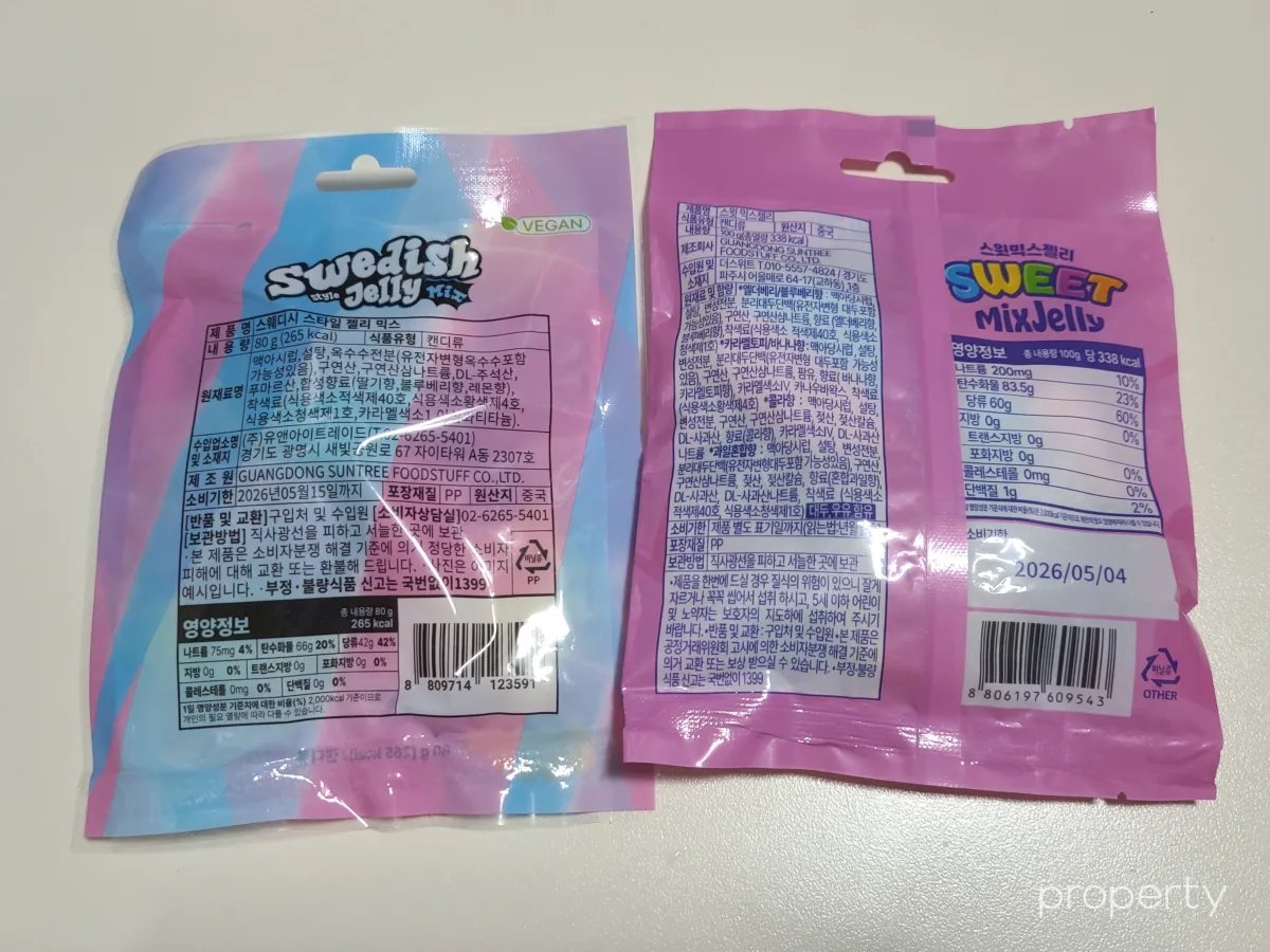 편의점스웨덴젤리-2종류-봉투뒷모습-원재료함량표시