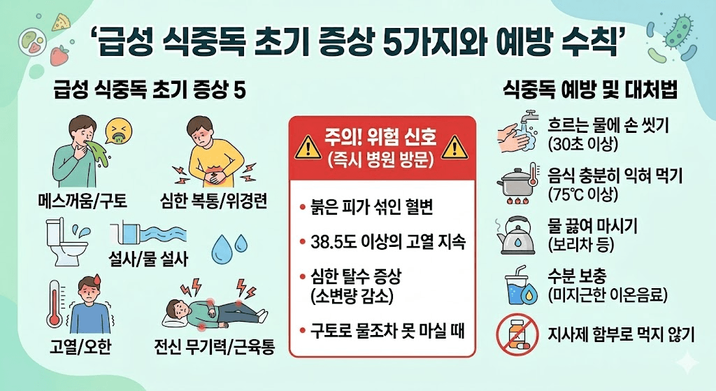 급성 식중독 초기 증상과 대처법