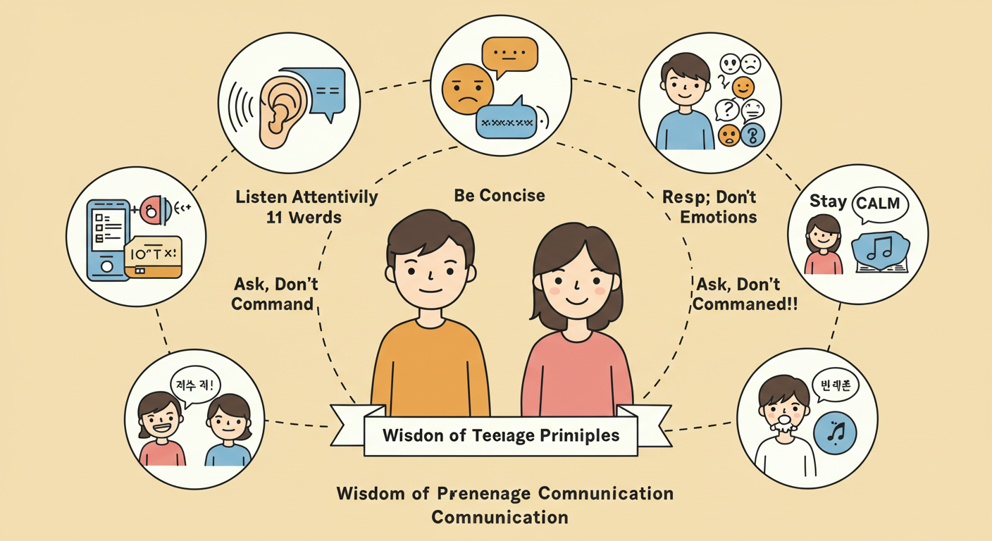 사춘기 자녀와 대화하는 법 관련 그림