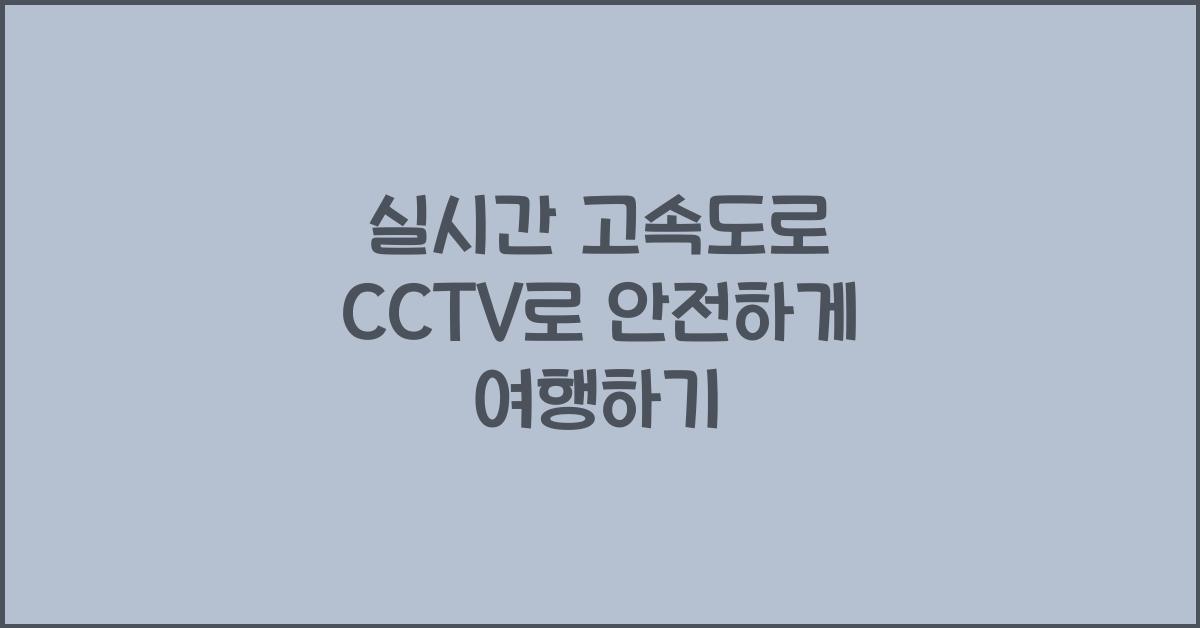 실시간 고속도로 cctv