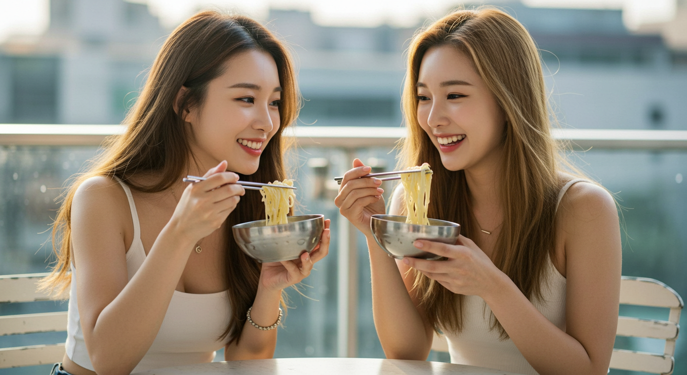 콩국수 먹는 여자들