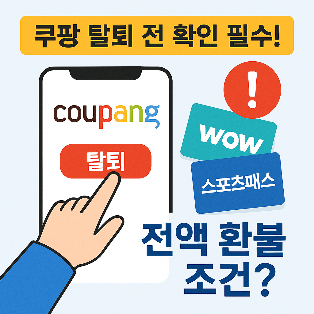 쿠팡 와우 멤버십 탈퇴 환불 쿠팡플레이 스포츠패스 탈퇴 환불 총정리 개인정보 유출