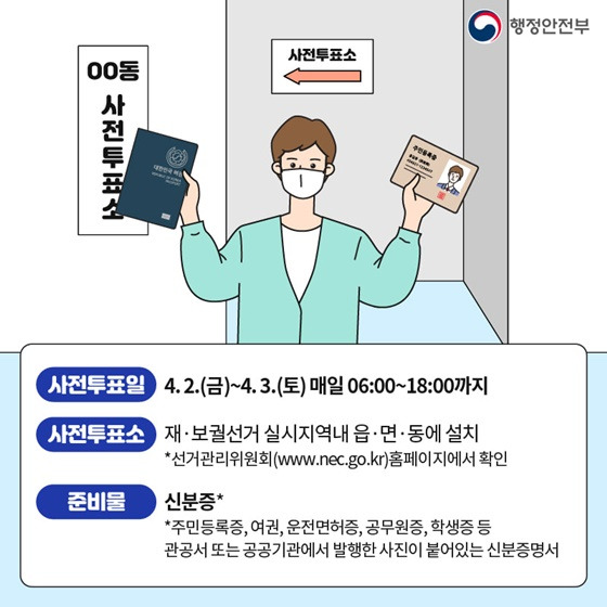 사전투표 시 준비해야 할 신분증 종류 안내 이미지