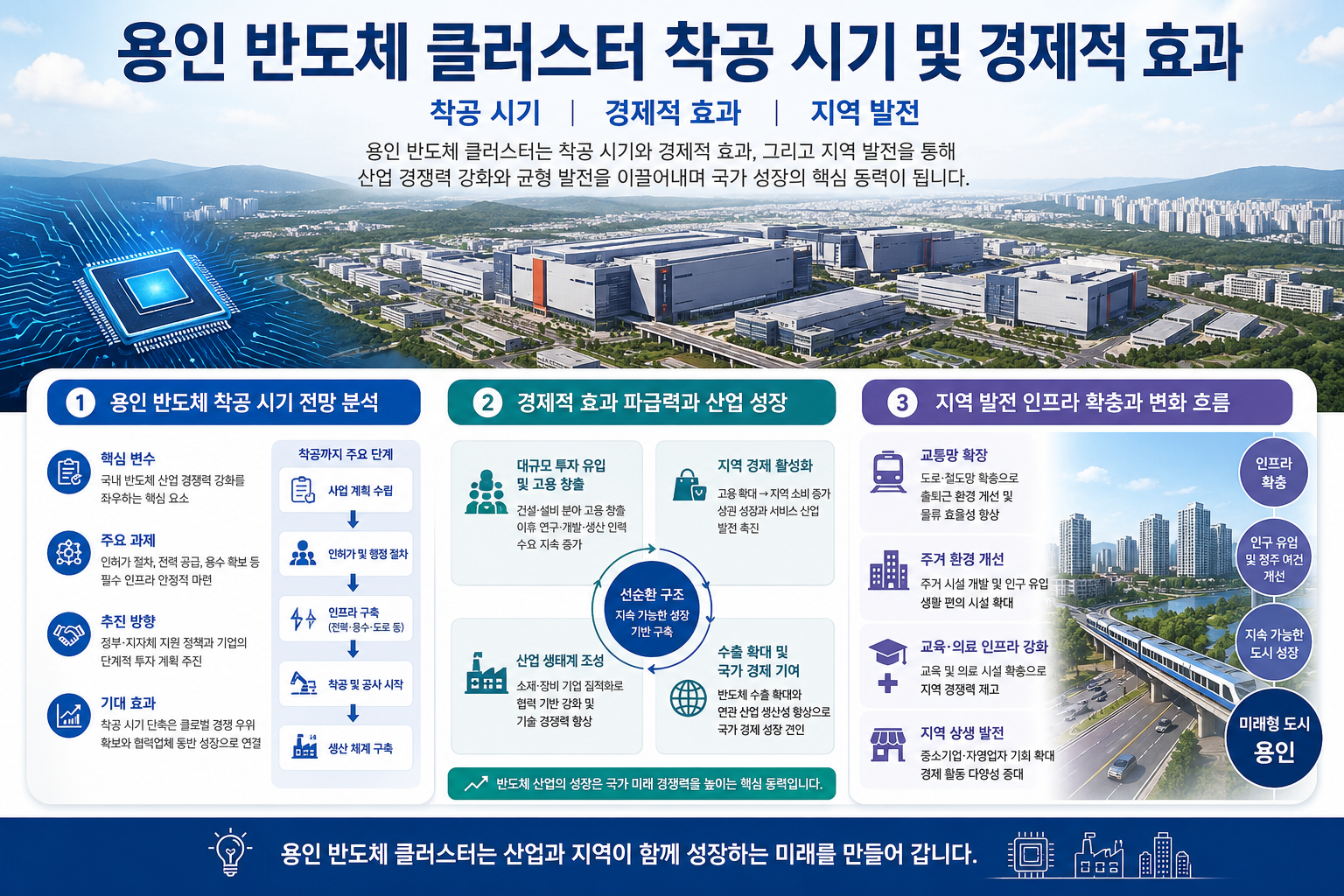 용인 반도체 클러스터 착공 시기 및 경제적 효과: 착공 시기 경제적 효과 지역 발전