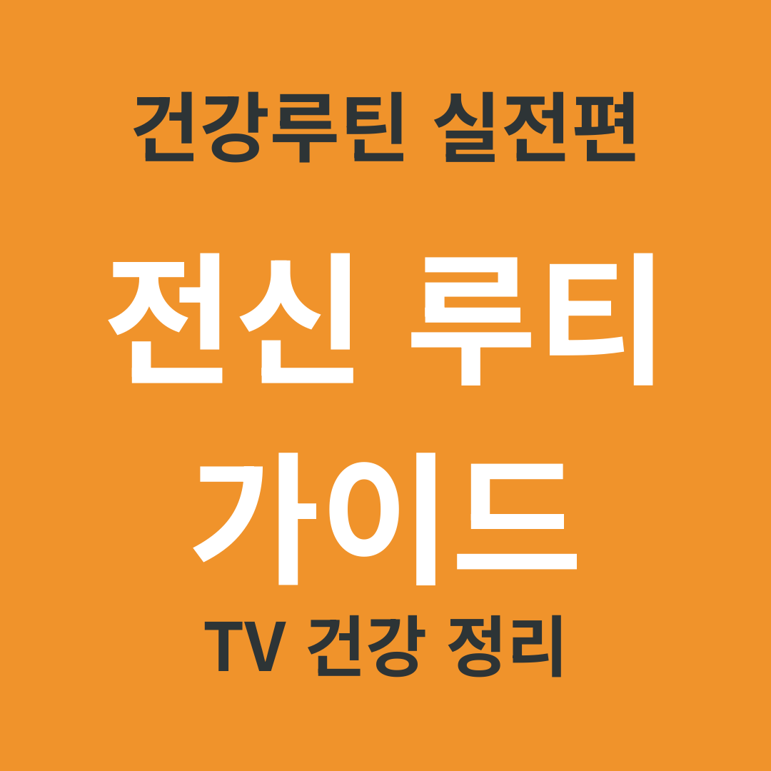TV 건강 정보 요약 30. TV 건강 정보로 만든 전신 루틴 가이드