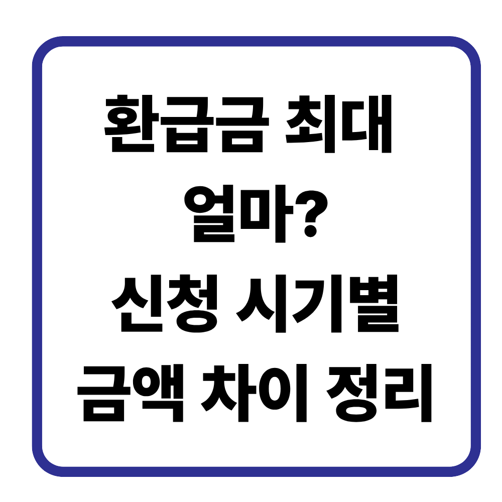 환급금 최대 얼마까지 받을까? 신청 시기별 금액 차이 정리