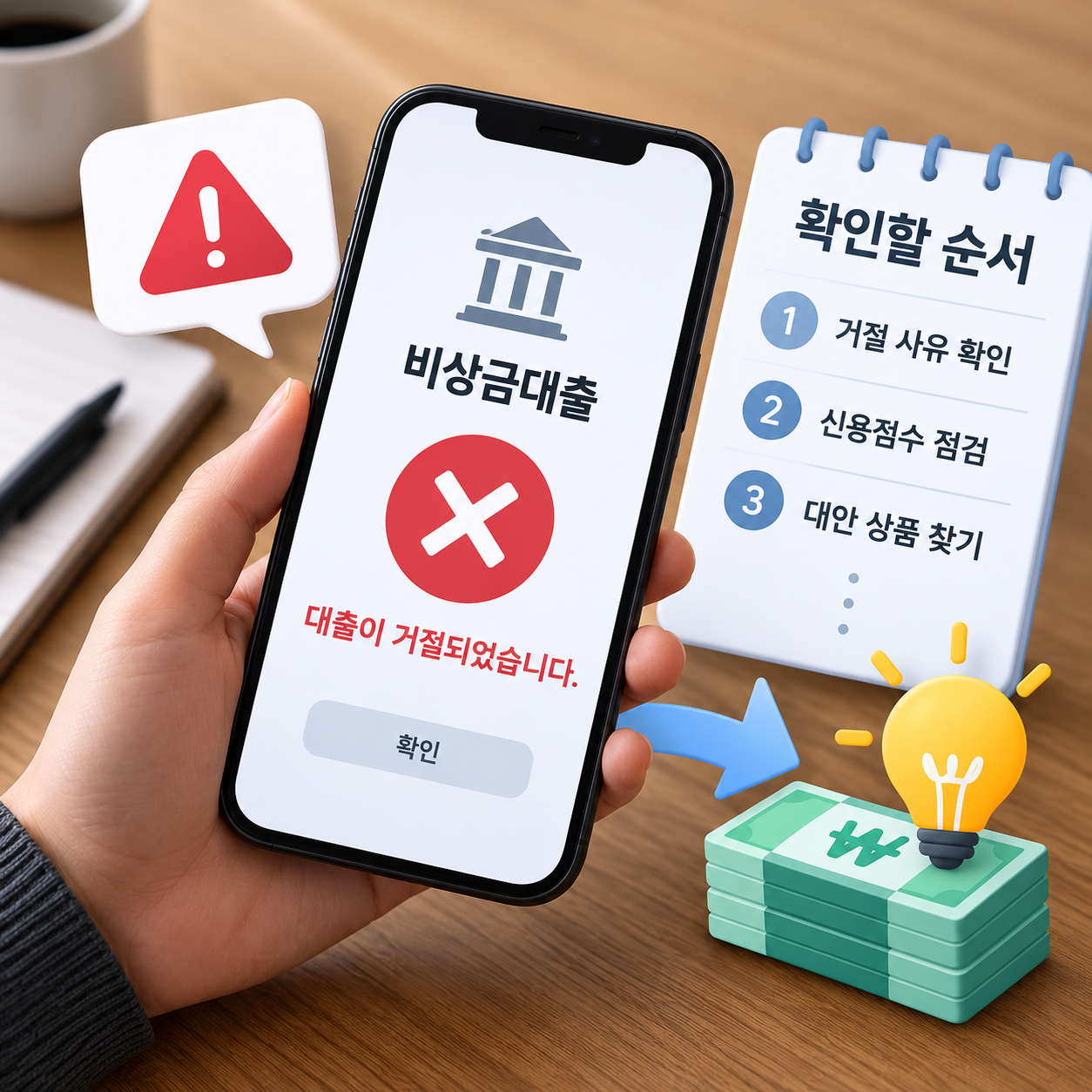 2026 비상금대출 거절 사유 대안 7가지 계속 부결될 때 확인할 순서