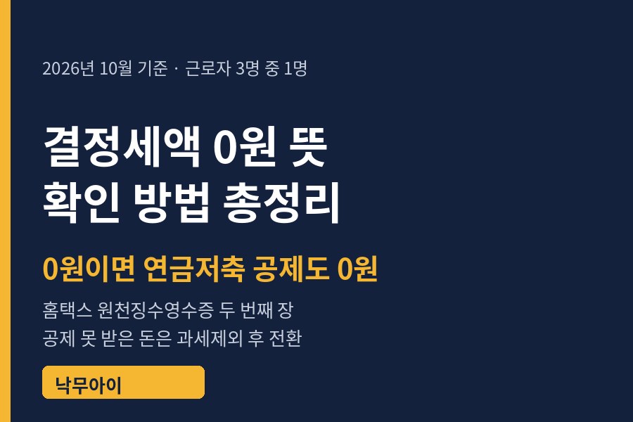 결정세액 0원 뜻과 확인 방법 정리