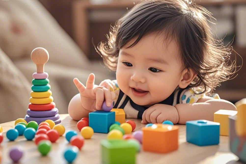 소근육 발달을 보여주는 손가락 집기 놀이 모습