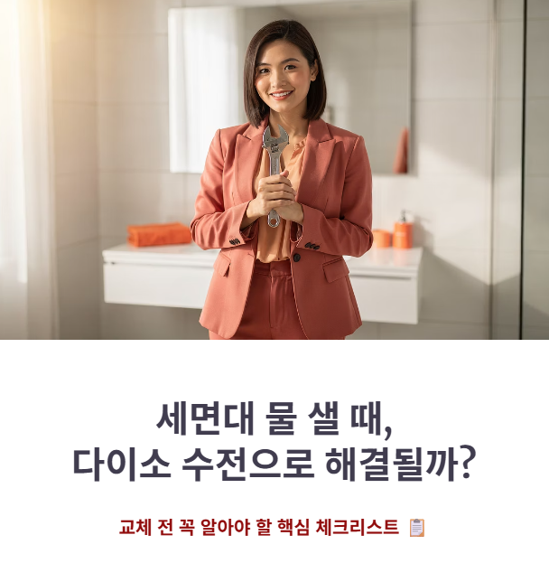세면대 수도꼭지 물 샐 때! 다이소 수전 교체 방법 주의사항