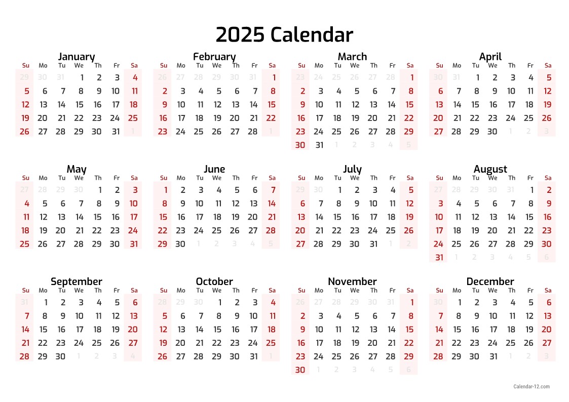 2025년 달력 그림파일