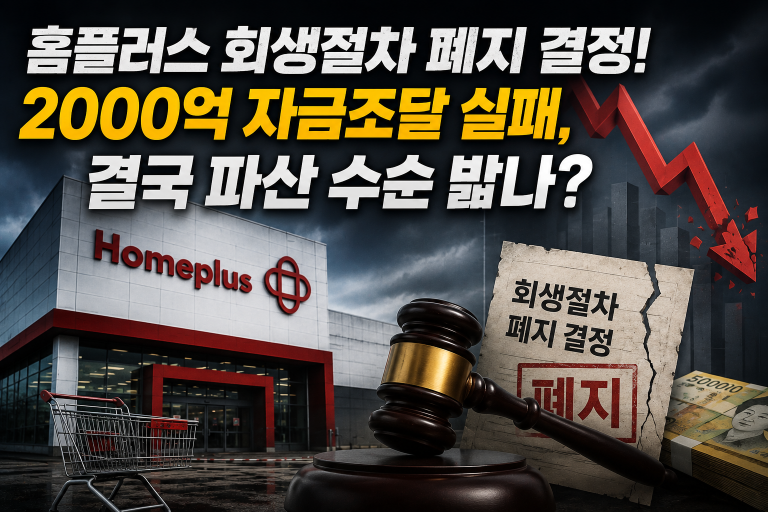 홈플러스 회생절차 폐지 결정! 2000억 자금조달 실패, 결국 파산 수순 밟나? 관련 사진