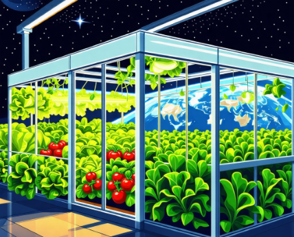 무중력 채소 재배 이미지