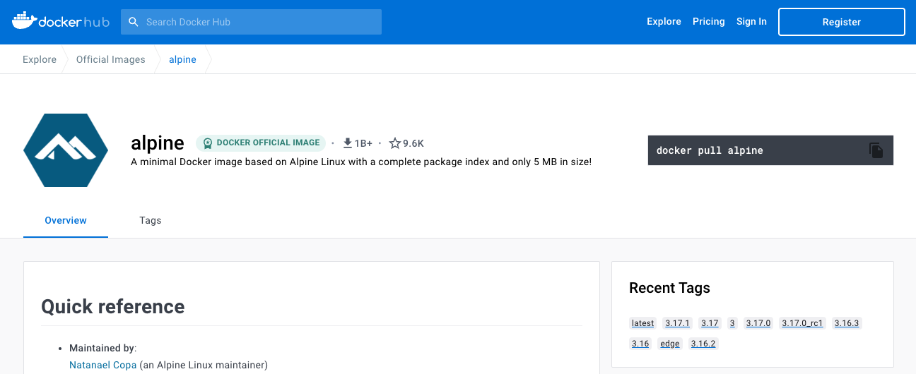 docker hub site image