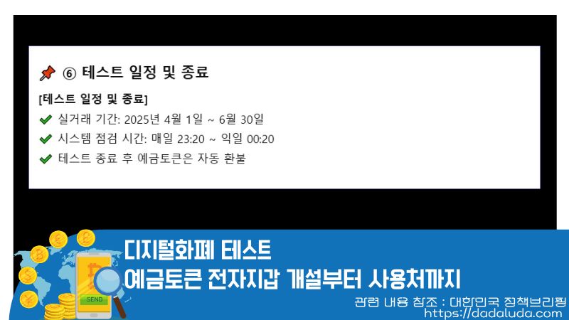 디지털화폐 테스트 예금토큰 전자지갑 개설, 사용처