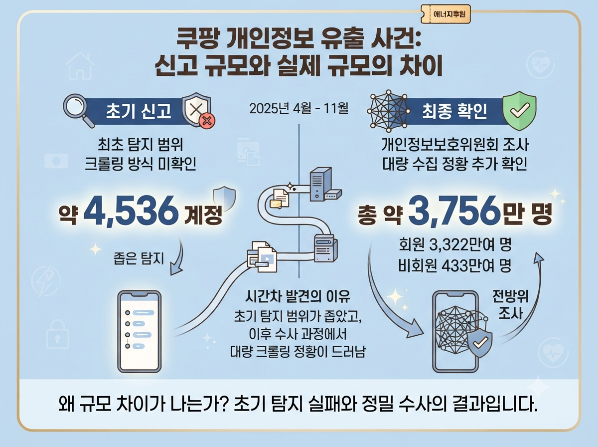 쿠팡 개인정보유출 규모 차이