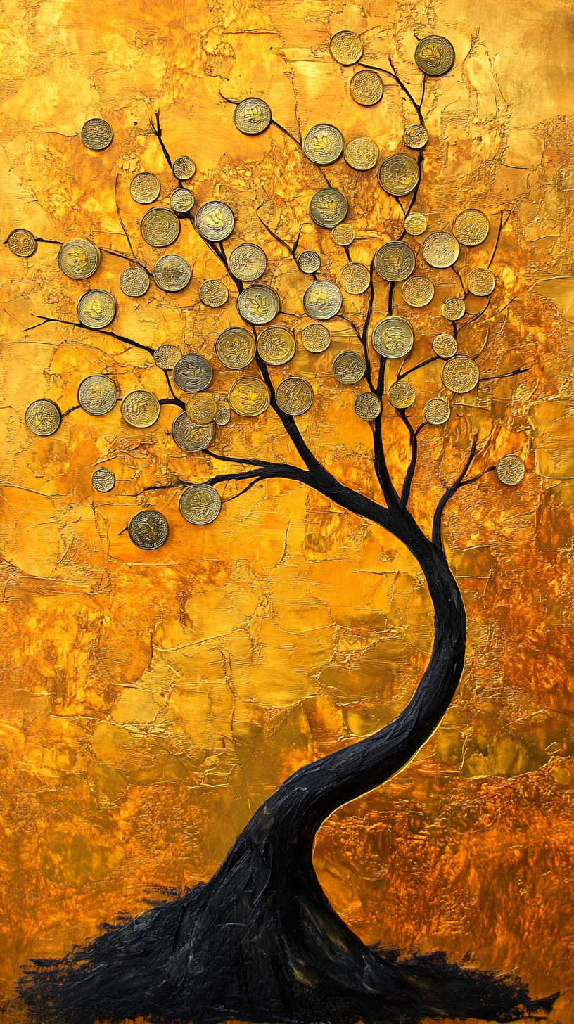 황금-돈나무-그림-돈들어오는-그림,-풍수-그림-액자