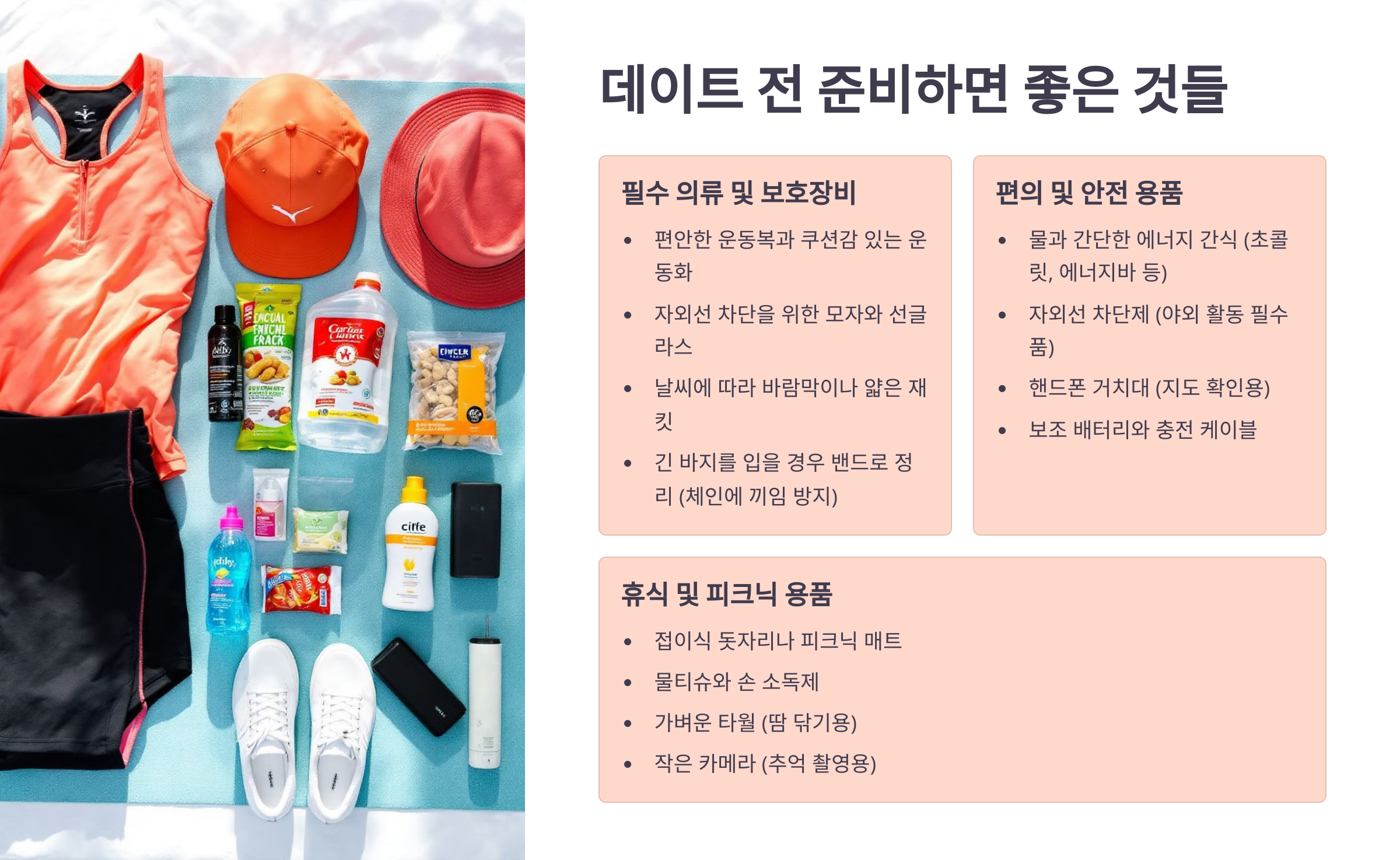 데이트 전 준비하면 좋은 것들