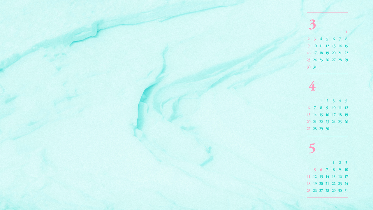 10 심플민트 B - 2025년4월 노트북배경화면