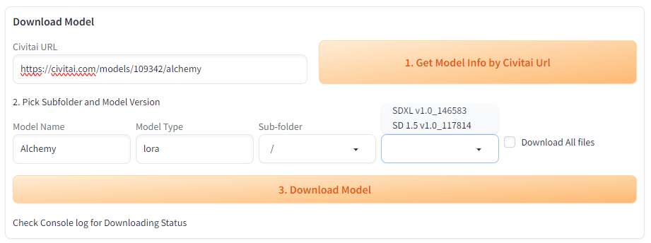 civitai Helpter로 모델 다운로드