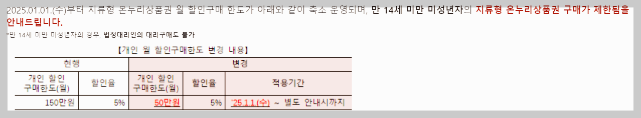 1인 한도 변경 내용