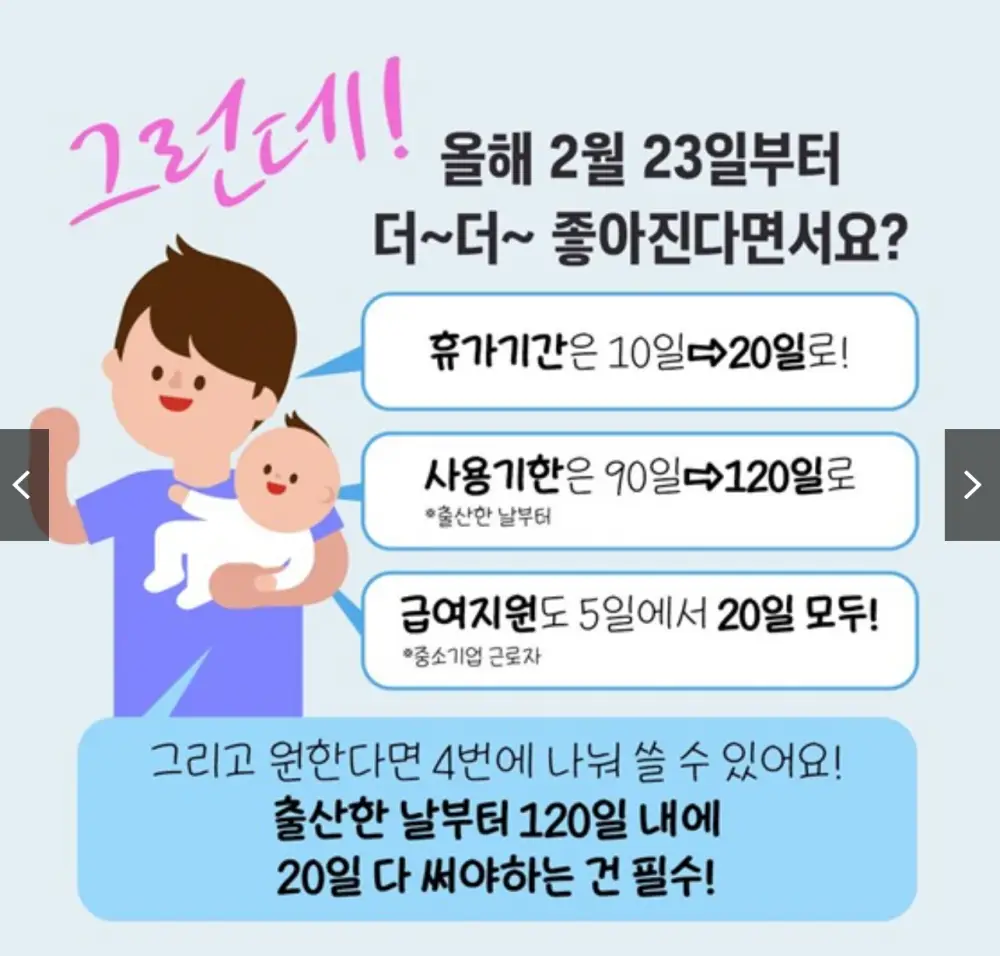 배우자 출산휴가-2025년부터 달라진 내용
