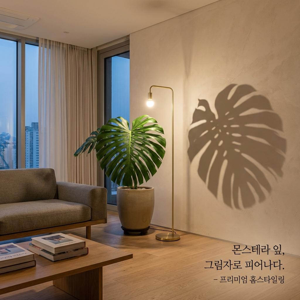 거실 분위기를 바꾸는 이케아 스탠드와 식물의 조화