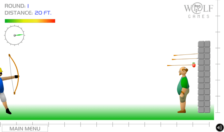 머리-위에-있는-사과를-정확히-명중하는-화면