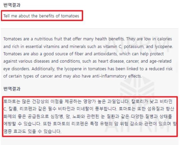 번역결과 확인