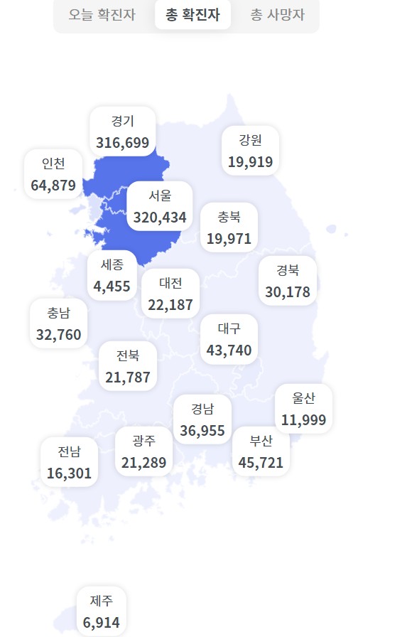 오늘 코로나 신규확진자 현황