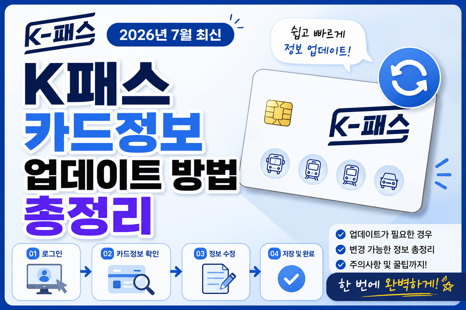 K패스 카드정보 업데이트 방법 총정리