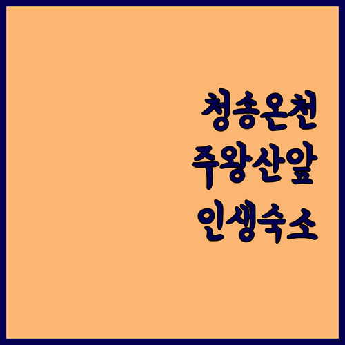 청송 온천 숙소 베스트 5 주왕산 국..