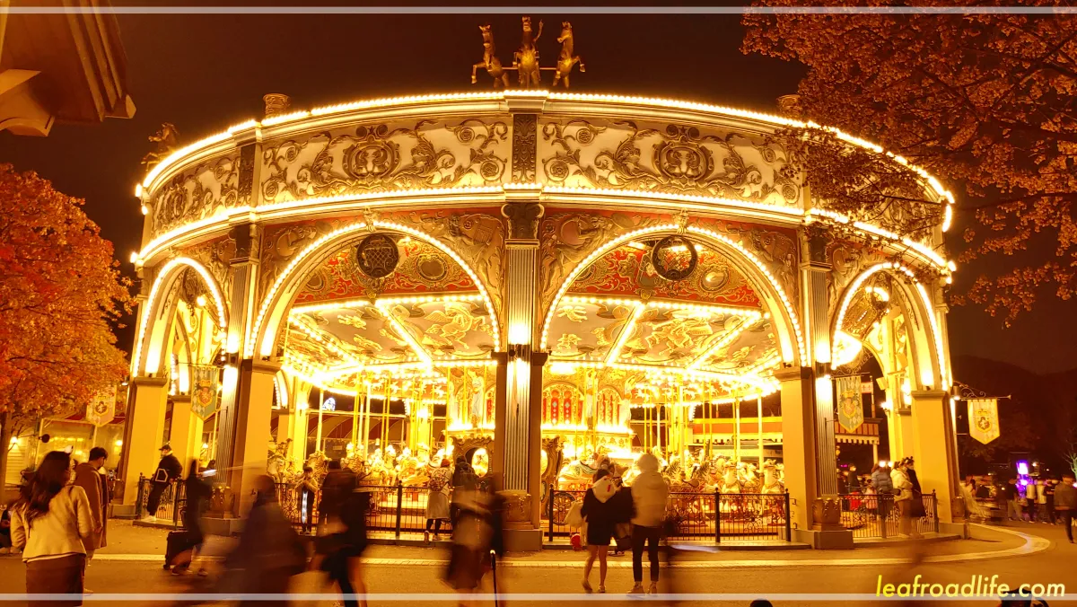 에버랜드-회전목마-야간사진